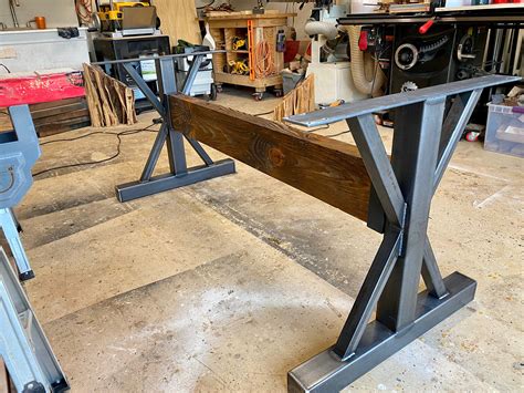 metal farm house tablr|metal wood table.